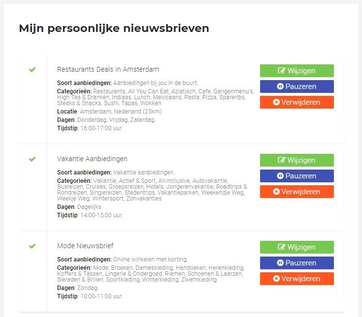 Persoonlijke nieuwsbrief